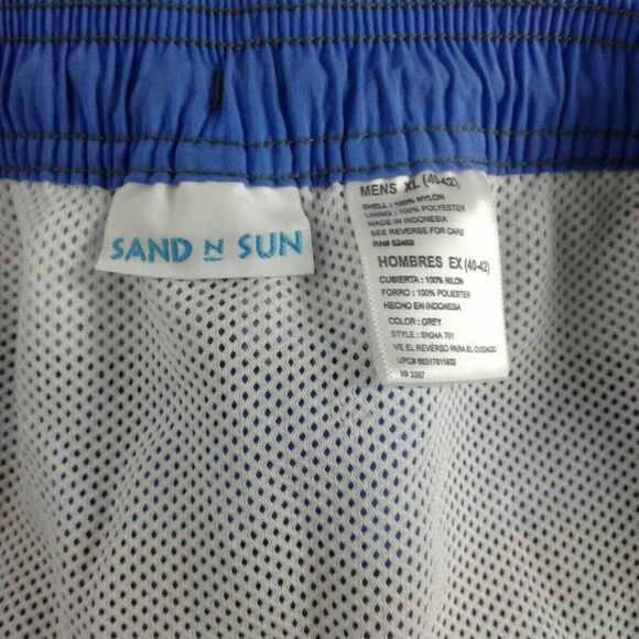 MENS SAND &Sun Blue Gray Swim Trunks XL 40‎ -42 x - Picture 6 of 6